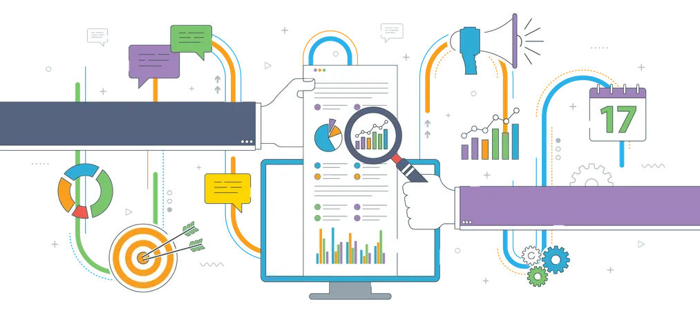 Business-Teamanalyse  Illustration