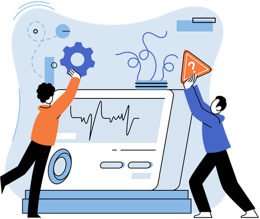 Business team analysing business data  Illustration