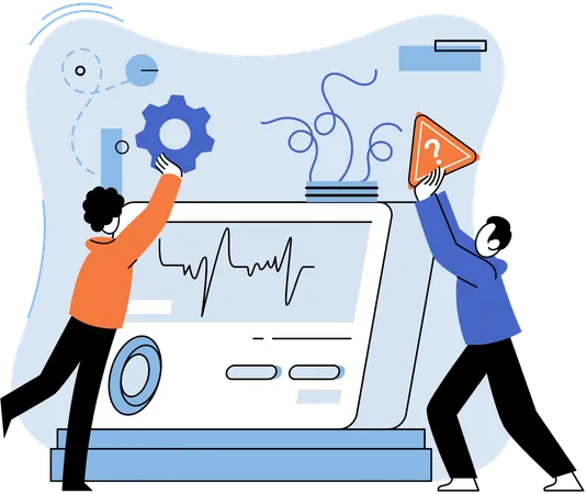 Business team analysing business data  Illustration