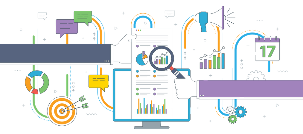 Business team analysis  Illustration