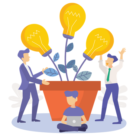 Business team analysis multiple idea  Illustration
