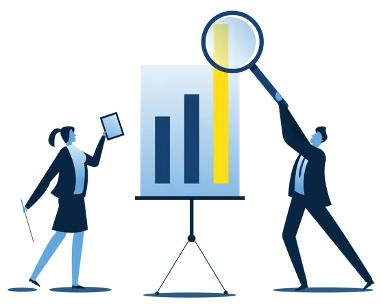 Business team analyzing growth  Illustration