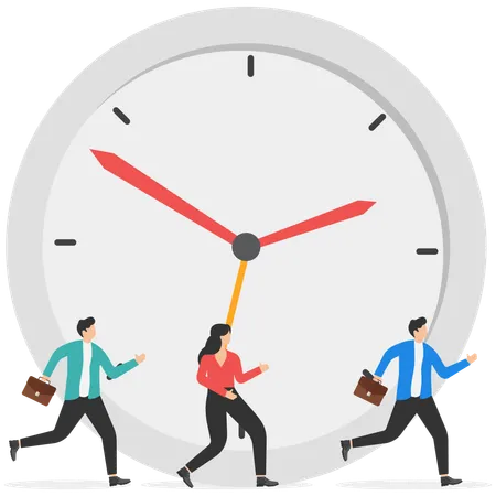 Business Team And Time Management Concept Business Vector Illustration Illustration