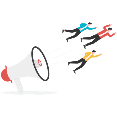 Business team announcing marketing strategies  Illustration