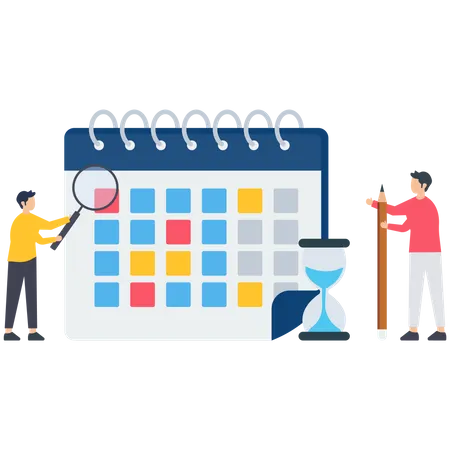 Business team appointment scheduling  Illustration