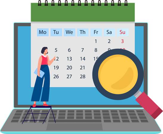 Business team appointment scheduling for meeting  Illustration