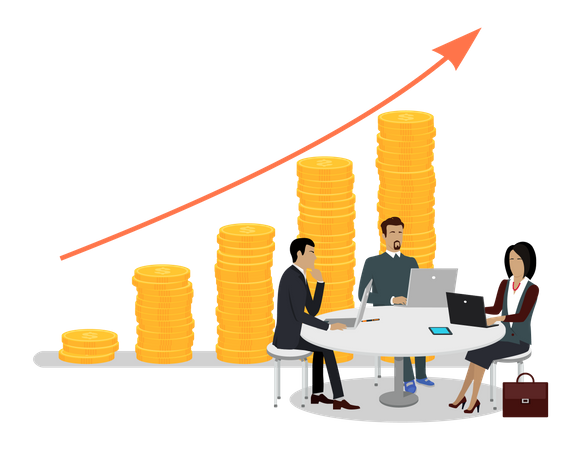 Business-Team arbeitet am Unternehmenswachstum  Illustration