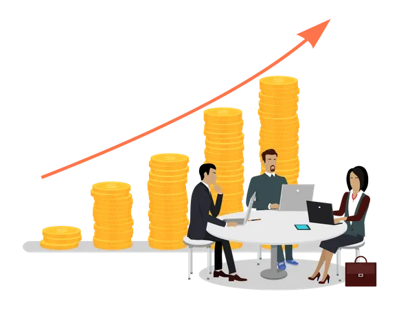 Business-Team arbeitet am Unternehmenswachstum  Illustration