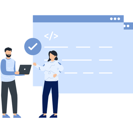Business-Team arbeitet an der Softwareentwicklung  Illustration