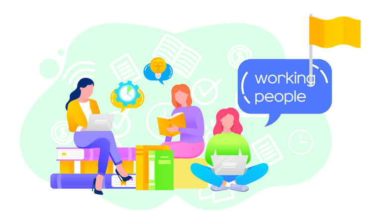 Business-Team arbeitet an Projekt  Illustration