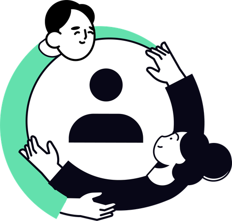 Geschäftsteam arbeitet zusammen  Illustration