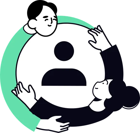 Geschäftsteam arbeitet zusammen  Illustration