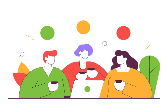 Business-Team bei Brainstorming-Sitzung  Illustration