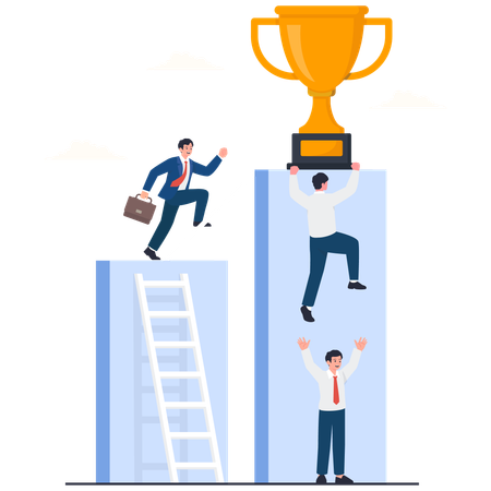 Business-Team bemüht sich um Erfolg Illustration