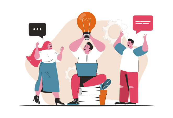 Business team brainstorming  Illustration