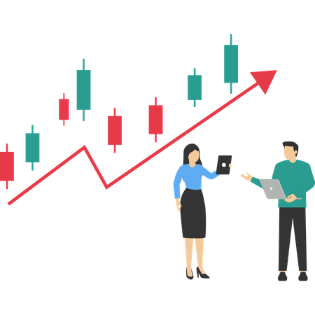 Business team building growth  Illustration