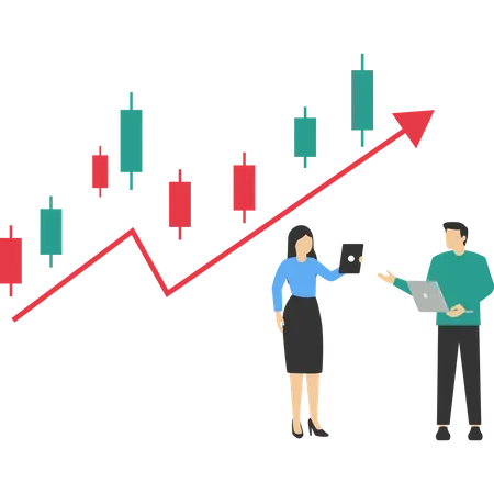 Business team building growth  Illustration