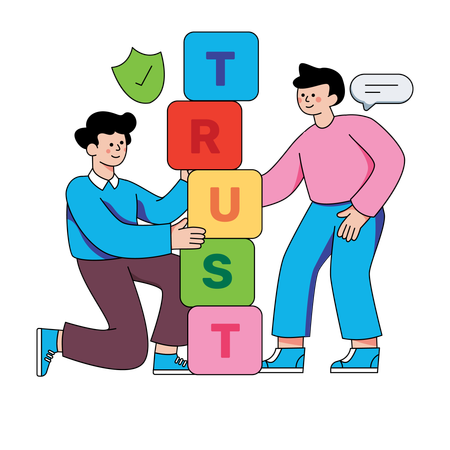 Business team building trust  Illustration