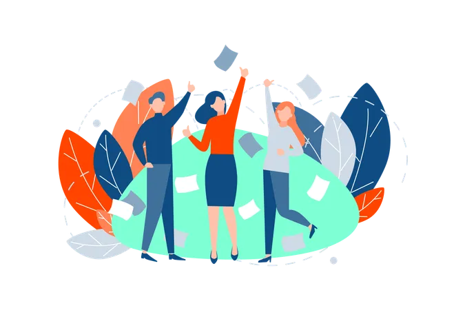 Business team celebrate success  Illustration