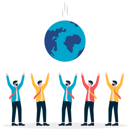 Business team celebrating business success  Illustration