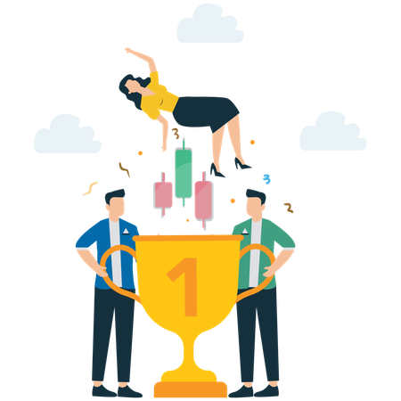 Business team Celebrating Company Milestone Achievement  Illustration
