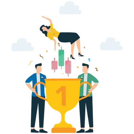 Business team Celebrating Company Milestone Achievement  Illustration