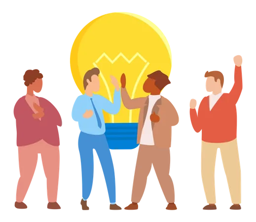 Business team celebrating success idea  Illustration