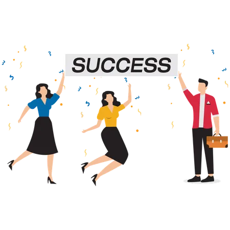 Business team celebrating business success  Illustration