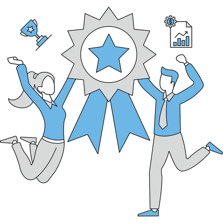 Business team Celebrating Success  Illustration