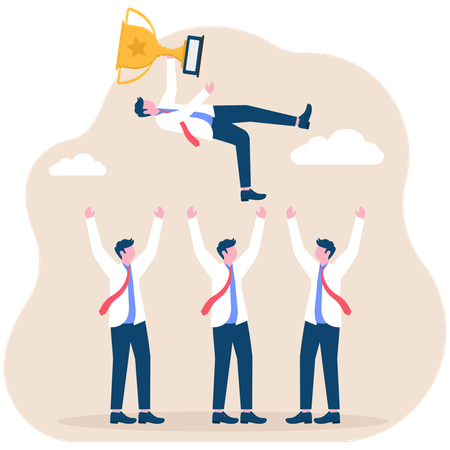 Business team celebrating business success  Illustration