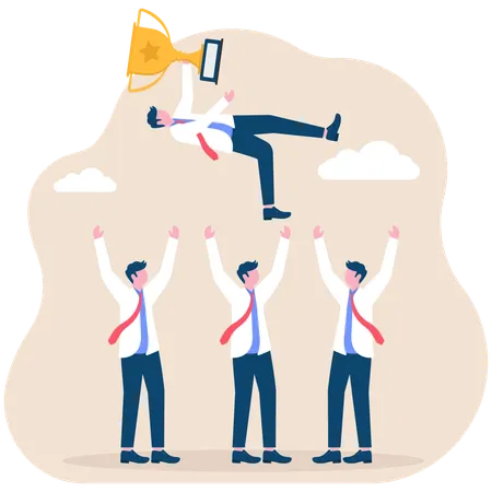 Business team celebrating business success  Illustration