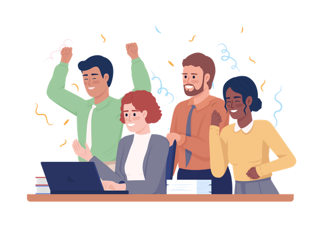 Business team celebrating success  Illustration