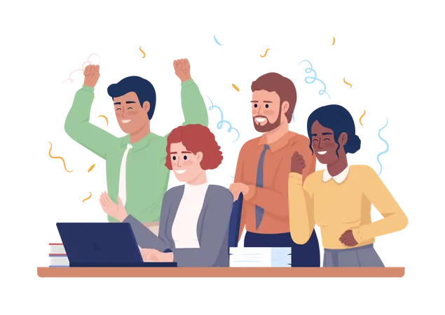 Business team celebrating success  Illustration