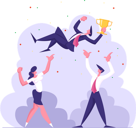 Business team celebrating success  Illustration