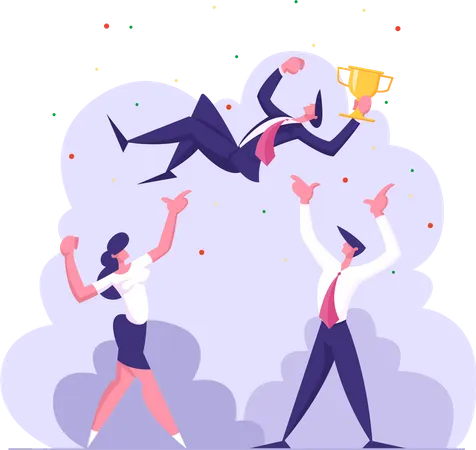 Business team celebrating success  Illustration