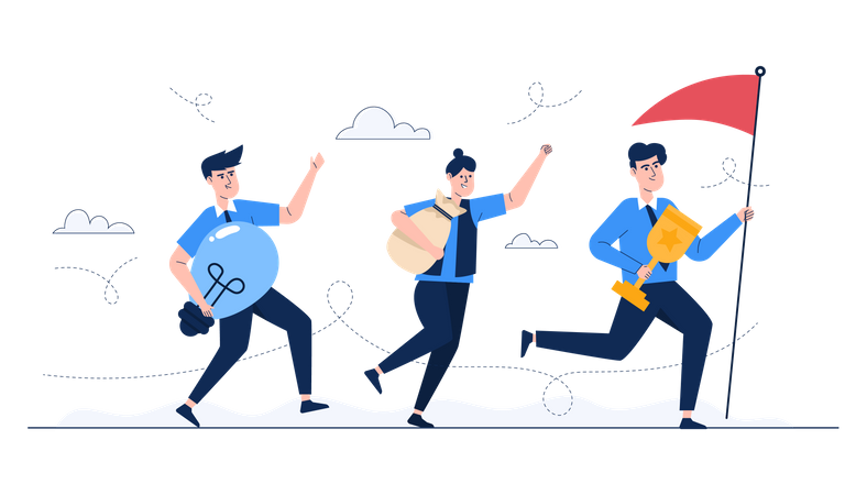 Business team celebrating success  Illustration