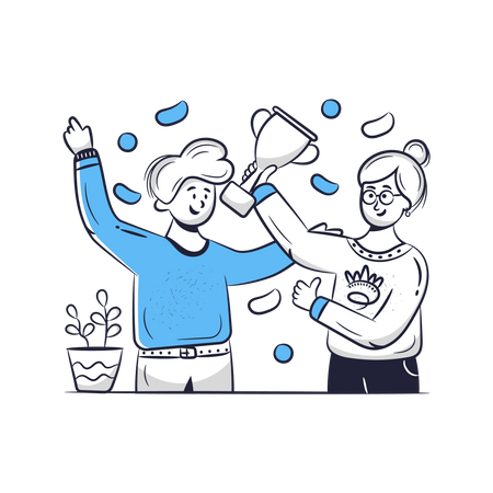 Business team Celebrating Success  Illustration