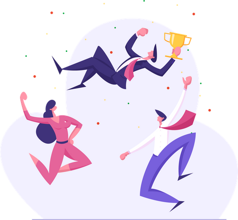 Business team celebrating together  Illustration