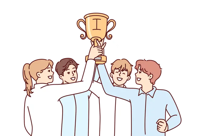 Business team celebrating victory  Illustration