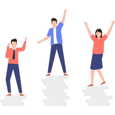 Business team celebrating victory  Illustration