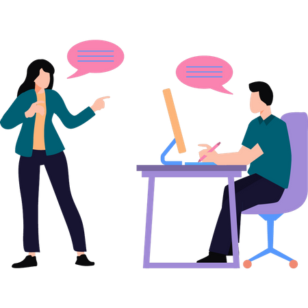 Business team communicating  Illustration