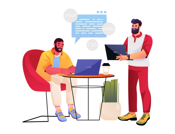 Business team communicating at office  Illustration