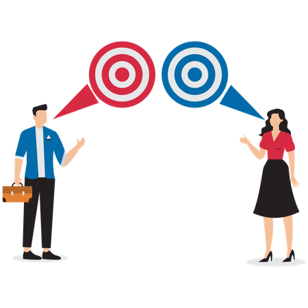 Business team communicating on same goal  Illustration