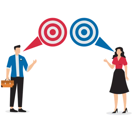 Business team communicating on same goal  Illustration