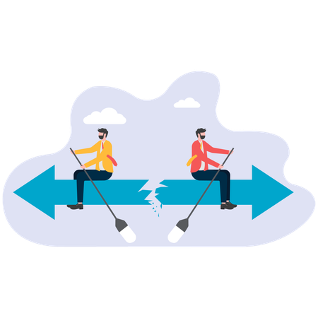 Business team conflict direction  Illustration