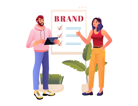 Business team creating brand  Illustration