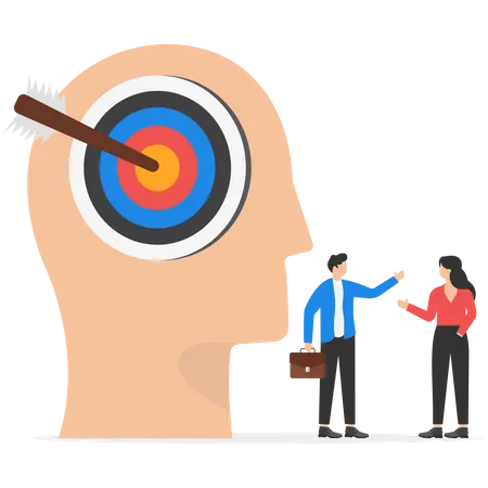 Business team customer target development for marketing  Illustration