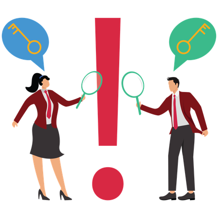 Business team dinding methods to solve problems  Illustration