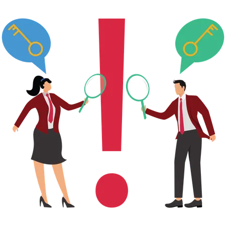 Business team dinding methods to solve problems  Illustration