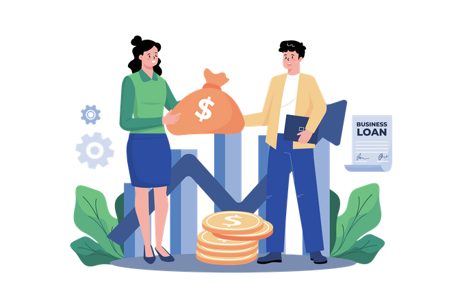 Business Team Discuss About Financial Growth  Illustration